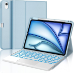 Jademall Klaviatuur Ipad Air 11 - Juhtmevaba klaviatuur valgustuse ja puuteplaadiga Ipad Air 11 m2 2024/air 11 m3 2025 jaoks, kaitse&uuml;mbris pliiatsi hoidjaga