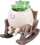 Kiikuva n&auml;oga lillepotid, naljakad kiikuvad lillepotid siseruumidesse, naeratav kiiktool, sukulentide istutuspott drenaažiauguga, kiiktooli lillepott koju ja aeda