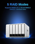 Terramaster D5-310 k&otilde;vaketta korpus 5 pesaga hardware raid toetab raid 5, 0, 1, 10, single, usb 3.1 type c direct attached storage sisaldab varundustarkvara (ilma kettata)