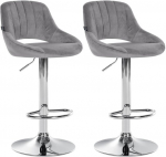 2-osaline baaritooli komplekt Milet Velvet C, Tamsiai pilka