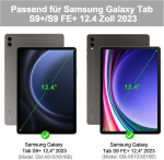 Bettdow Samsung Galaxy Tab S9 Fe+/s9+ klaviatuuriga &uuml;mbris, Qwertz paigutusega eemaldatav valgustusega klaviatuur &uuml;mbrisega Tab S10+/s9 Plus/s9 Fe Plus 12.4 tolli Sm-x820/x826b/x810/x816b/x610/x616b jaoks, lilla