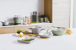 BergHOFF 24 cm keptuvė + mentelė - Balance Moonmist su silikonine mentelė ir perdirbto plastiko rankena