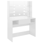 meigilaud LED-tuledega, 100x40x135 cm, s&auml;ravvalge CFE6652382