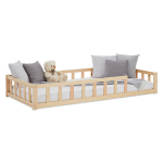 Lastevoodi, Montessori voodi piiretega, 90x200 cm, naturaalne