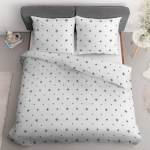 Satiinist voodipesu 180x200 geomeetriline valgus