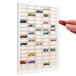 Creative Deco valge seinapealne hoiuriiul, vertikaalne riiul | Eksponeerimisriiul 90 reguleeritava sektsiooniga | 80 x 51 x 5,5 cm | Riiul, vitriin, ehetele hoiustamiseks ja dekoreerimiseks