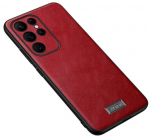 "SULADA" Leather Kickstand &uuml;mbris - Punane (Galaxy S23 Ultra)