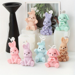 Silikoonvorm, j&auml;nku, Mom and Baby Rabbit Mold