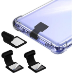 3-pakk tolmukaitse USB C t&uuml;&uuml;pi C-porti, silikoonist tolmukaitse telefonile t&uuml;&uuml;p C, tolmukaitse eemaldatava kleeplindiga, must