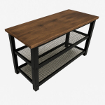 Istmega kingariiul BEGRYF, 73x30x45 loft-stiilis metallraamiga konstruktsioon, rustikaalne pruun pealispind,