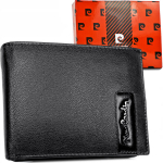 Meeste rahakott naturaalsest nahast Pierre Cardin, must