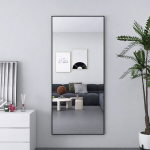 Eraldiseisev peegel 180x80 cm, must alumiiniumraam, moodne seinapeegel, mida saab nii eraldiseisvalt kui ka riputada.