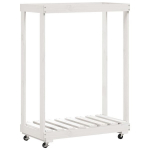 k&uuml;ttepuude alus ratastega, valge, 76,5 x 40 x 108 cm, m&auml;nnipuit CFE91551