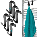 Radiaatori riputuskonksud must 6tk Sillar vannitoa radiaatori konksud 6x