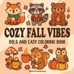 Bold & Easy Cozy Fall Vibes Coloring Book: Cute Autumn Animal Stress Relief Coloring, Bold & Easy Cozy Fall Vibes Coloring Book: Cute Autumn Animal Stress Relief Coloring