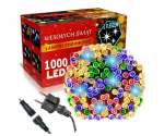 &Otilde;nnelikud inimesed Field Christmas Garland 1000 LED, 65 meetrit erinevaid v&auml;rve vilgutas