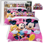 Koomiksihiireteemaline 3-osaline voodipesukomplekt LIVMAN B089, 173x230cm, 2 x 50x75cm