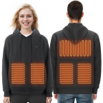 Soojendusega kampsun akuga, unisex, must