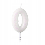 Valge litritega tordik&uuml;&uuml;nal, number 0, 6,5 cm