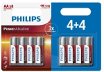 PHILLIPS PHILIPS POWER ALKALINE AKU AA LR6 4+4 &Uuml;KS