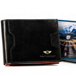 Naturaalnahast rahakott meestele Peterson, must