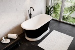 Vann Besco Ziva Black&White Matt, 160 x 75 cm, &uuml;lemiselt paigaldatava kuldse klik-klak &auml;ravooluga