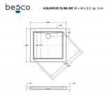 Du&scaron;ialus Besco Aquarius SlimLine Stone Effect New, 90 x 90 x 5,5 cm
