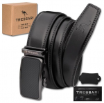 TRESSARI meeste nahkrihm 115 cm, automaatpannal, naturaalne nahk, must, sobib p&uuml;kstele