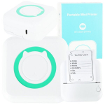 Mini termoetiketiprinter + USB-kaabel ruudukujuline sinine