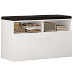 Valge kingakapp koos istme ja panipaigaga koridoris 6 riiulit, mis avanevad