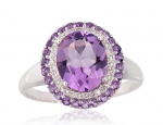 Punasest kullast s&otilde;rmus briljandiga Diamond Sky "Amethyst Greatness", proov 585, 18 2.79 g.