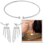 Ehete komplekt LIVMAN SL-2146 kaelakee ja m&otilde;lemas otsas tsirkoon-s&uuml;damekujuliste kaunistustega ning kahe stiiliga k&otilde;rvar&otilde;ngastega mitmek&uuml;lgse elegantsi saavutamiseks