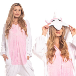 Naiste &uuml;hes t&uuml;kis Kigurumi Onesie kost&uuml;&uuml;m &Uuml;kssarvik Heleroosa 175-185 cm XL