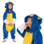 Laste pidžaama Kigurumi Onesie Sonic kost&uuml;&uuml;m sinine 105-115 cm, 105-115 cm