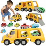 Suur auto haagis 3 auto ja lennukiga, valgus- ja heliefektid