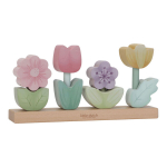 LITTLE DUTCH - Pusle Fleurs A Empiler En Bois Fsc Fairy Garden Roosa Roheline Kollane Lilla Mitmev&auml;rviline