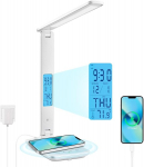 H&auml;mardatav LED-laualamp kellaga, silmas&otilde;bralik &ouml;&ouml;lamp