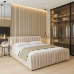 Voodi SOMARA + Madrats SAPNAS 2 XL|180x200|Beež #4|Boucle
