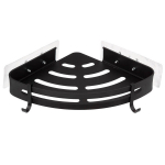 Vannitoa nurgariiul du&scaron;i jaoks, alumiinium, must, 29,2 x 23,5 x 4 cm