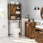 WC-i kohal asuv hoiuriiul, 64x24x171 cm, pruun ja must