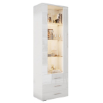 Valge LED-valgustusega vitriinkapp, 60 &times; 35 &times; 180 cm