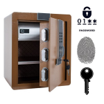 Soomustatud kodu biomeetriline s&otilde;rmej&auml;lgiga seif, 45x38x32 cm pruun