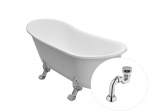 Vann Besco Olaya 160, White+Chrome, sifooniga Klik-klak Chrome