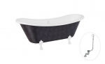 Vann Besco Amelia Glam 190, Graphite+White, sifooniga &uuml;levooluga Klik-klak Chrome
