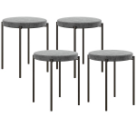 K&ouml;&ouml;gipukkide komplekt (4 tk), virnastatav, sametine v&auml;limus, kandev&otilde;ime kuni 100 kg, terasraam, 41,5 x 41,5 x 46 cm, tumehall