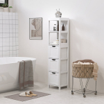 Vannitoakapp, 2 riiulit, 3 sahtlit, veekindel materjal, valge