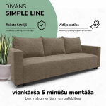 Klassikaline diivanvoodi Simple Line pesukastiga, Podrez, beež
