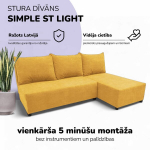 Nurgadiivan-voodi St Light, Podrez, kollane