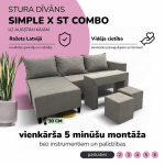 Nurgadiivan lauaga ja puffidega St Combo, Podrez, helehall