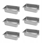 Gastronomic Gn 1/1 anum, roostevaba teras, 150mm, 6 tk. seatud